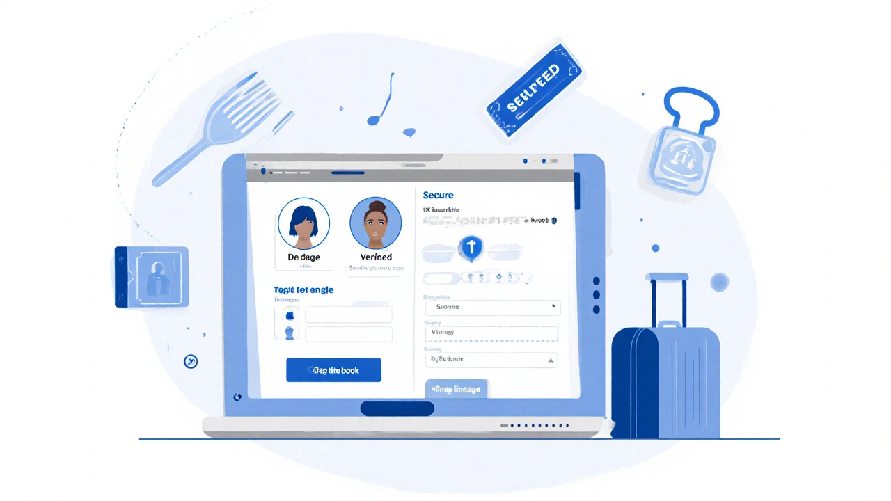 Digital profile interface showing verified escort bios and secure booking options.
